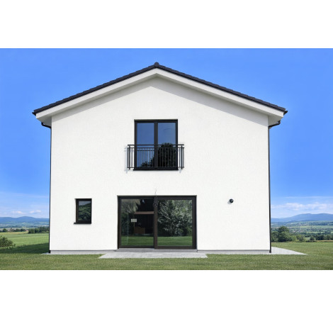 Hliníkové zábradlí na Francouzské okno  H2C-2, Barva černá