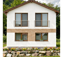 Hliníkové zábradlí na Francouzské okno H3B-2, Barva imitace nerez Hliníkové zábradlí na Francouzské okno H3B-2, Barva imitace nerez