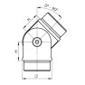 HK Zábradlí Nerezové koleno madla 42x2mm AISI 316