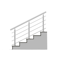 Nerezové zábradlí na schody KNSH4 900mm AISI304